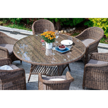 "Эспрессо-150 R" обеденная группа плетеная, цвет коричневый