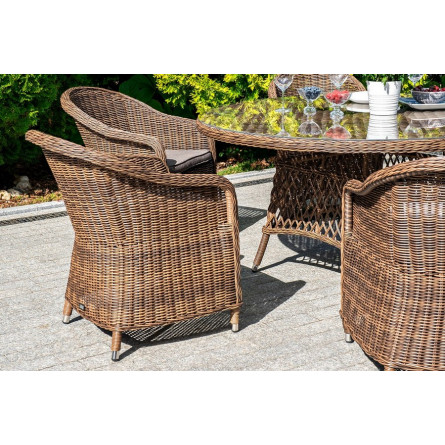 "Эспрессо-150 R" обеденная группа плетеная, цвет коричневый