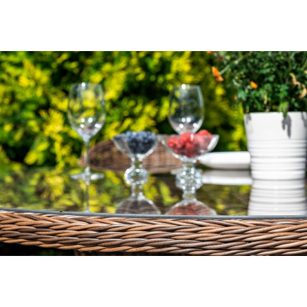 "Эспрессо-150 R" обеденная группа плетеная, цвет коричневый