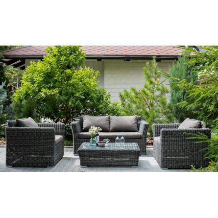 "Капучино Сингл" лаунж-зона из искусственного ротанга, цвет графит