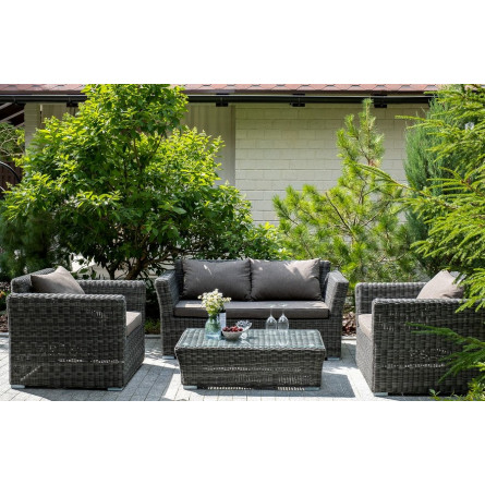 "Капучино Сингл" лаунж-зона из искусственного ротанга, цвет графит