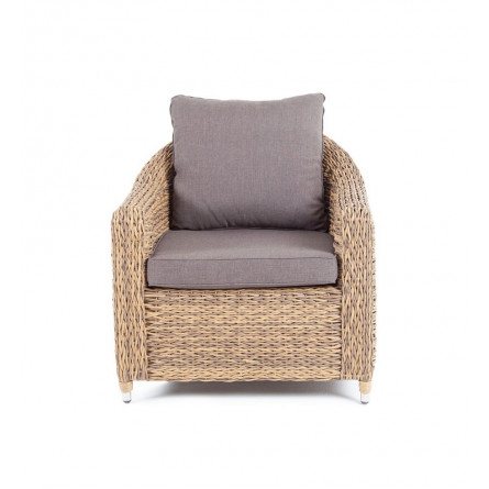 "Кон Панна" кресло из искусственного ротанга (гиацинт), цвет соломенный