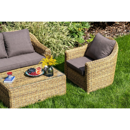 "Кон Панна" кресло из искусственного ротанга (гиацинт), цвет соломенный