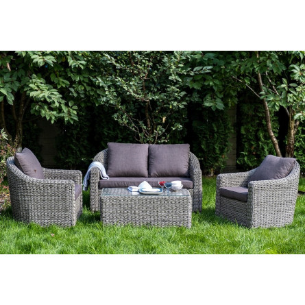 "Кон Панна" кресло из искусственного ротанга (гиацинт), цвет серый