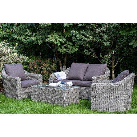 "Кон Панна" кресло из искусственного ротанга (гиацинт), цвет серый