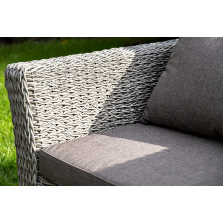 "Капучино" диван из искусственного ротанга (гиацинт) трехместный, цвет серый