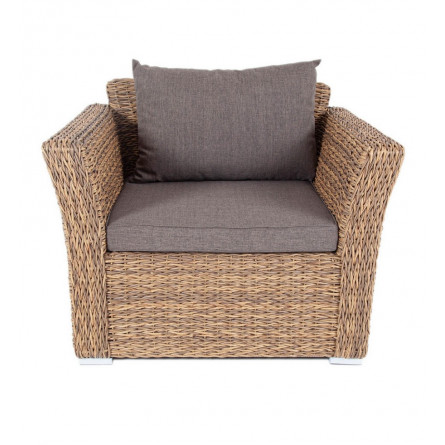 "Капучино" кресло из искусственного ротанга (гиацинт), цвет соломенный