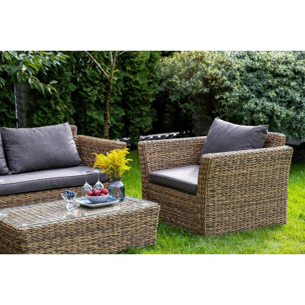 "Капучино" кресло из искусственного ротанга (гиацинт), цвет соломенный