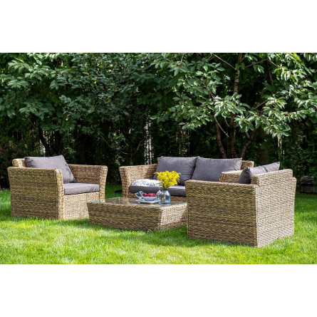 "Капучино" кресло из искусственного ротанга (гиацинт), цвет соломенный