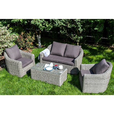 "Кон Панна" столик журнальный из искусственного ротанга (гиацинт), цвет серый