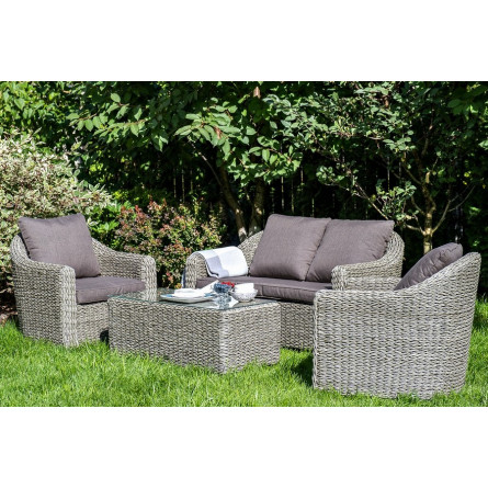 "Кон Панна" столик журнальный из искусственного ротанга (гиацинт), цвет серый