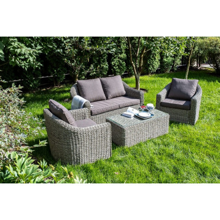 "Кон Панна" столик журнальный из искусственного ротанга (гиацинт), цвет серый