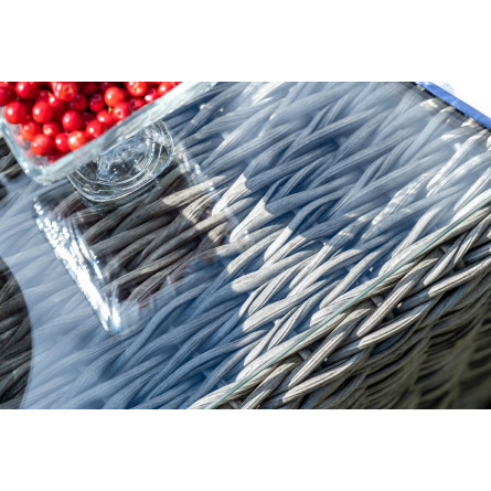 "Кон Панна" столик журнальный из искусственного ротанга (гиацинт), цвет серый