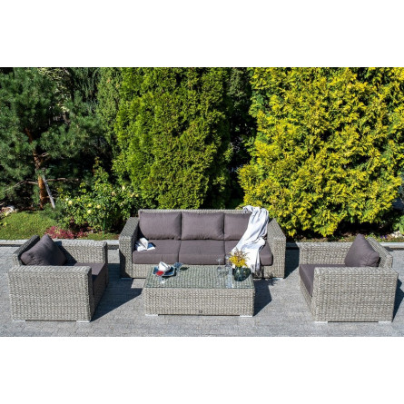 "Боно" журнальный столик из искусственного ротанга (гиацинт), цвет серый