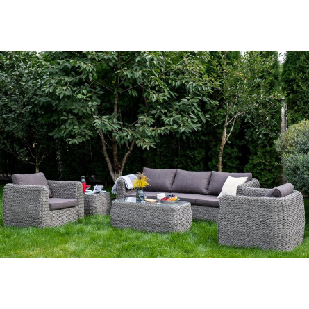 "Кальяри" журнальный столик из искусственного ротанга (гиацинт), цвет серый