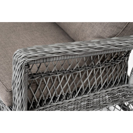 "Гранд Латте" диван трехместный из искусственного ротанга, цвет графит