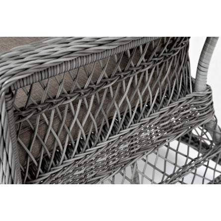 "Гранд Латте" диван трехместный из искусственного ротанга, цвет графит