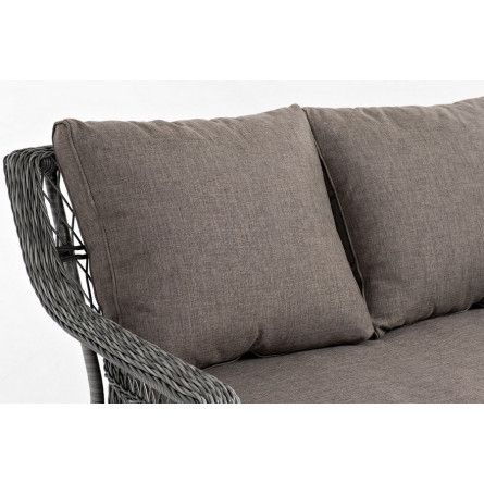 "Гранд Латте" диван трехместный из искусственного ротанга, цвет графит