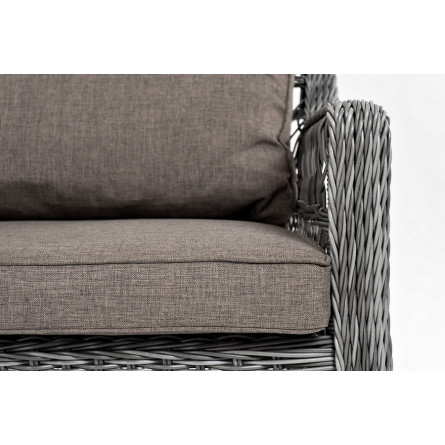 "Гранд Латте" диван трехместный из искусственного ротанга, цвет графит