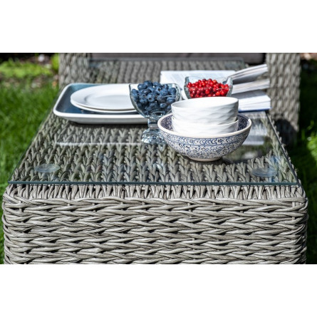 "Кон Панна" лаунж-зона из искусственного ротанга (гиацинт), цвет серый