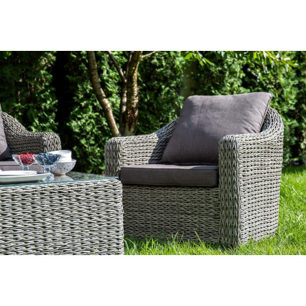 "Кон Панна" лаунж-зона из искусственного ротанга (гиацинт), цвет серый