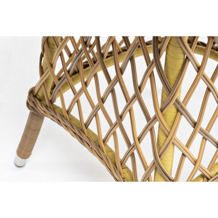 "Эспрессо" плетеный круглый стол, диаметр 80 см, цвет соломенный