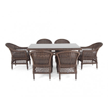 обеденная группа из искусственного ротанга на 6 персоны