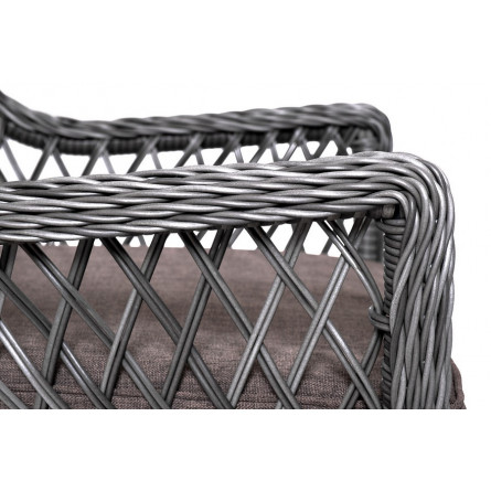 "Катания" обеденная группа плетеная на 6 персон, цвет графит