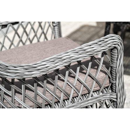 "Катания" обеденная группа плетеная на 4 персоны, цвет графит