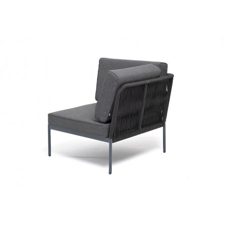 "Канны" модуль диванный угловой плетеный из роупа (веревки) темно-серый