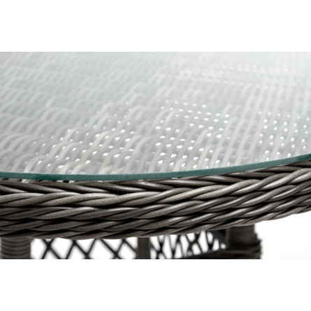 "Эспрессо" плетеный круглый стол, диаметр 80 см, цвет графит