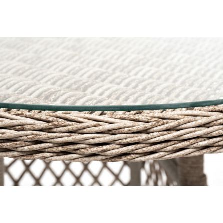 "Эспрессо" плетеный круглый стол, диаметр 80 см, цвет бежевый