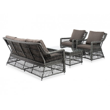 "Гранд Латте" лаунж-зона из искусственного ротанга, цвет графит