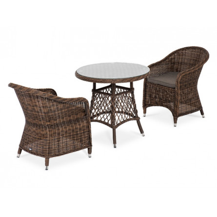 "Эспрессо-80 R" обеденная группа плетеная, цвет коричневый