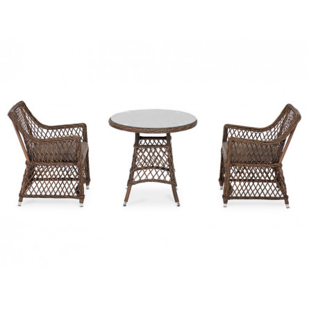 "Эспрессо-80 L" обеденная группа плетеная, цвет коричневый