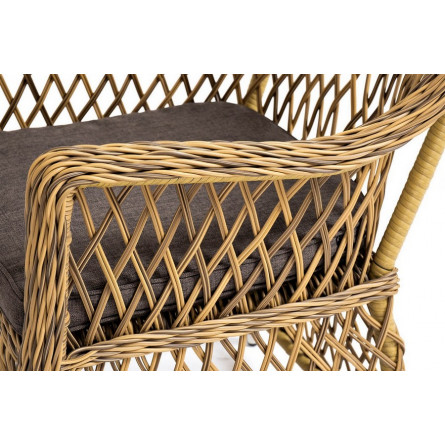 "Эспрессо-80 L" обеденная группа плетеная, цвет соломенный