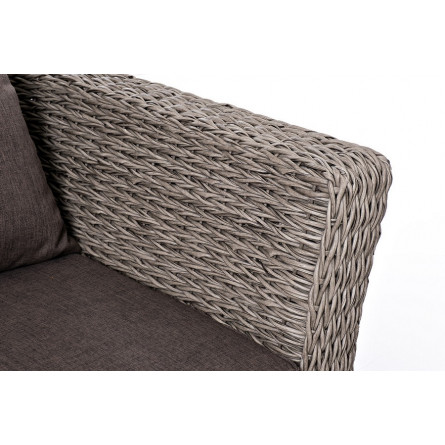 "Капучино" лаунж-зона из искусственного ротанга (гиацинт), цвет серый