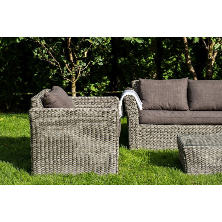 "Капучино" лаунж-зона из искусственного ротанга (гиацинт), цвет серый