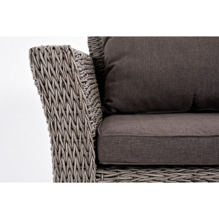 "Капучино Сингл" лаунж-зона из искусственного ротанга (гиацинт), цвет серый