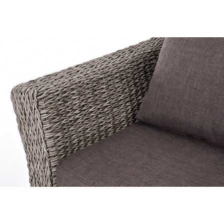 "Капучино Сингл" лаунж-зона из искусственного ротанга (гиацинт), цвет серый