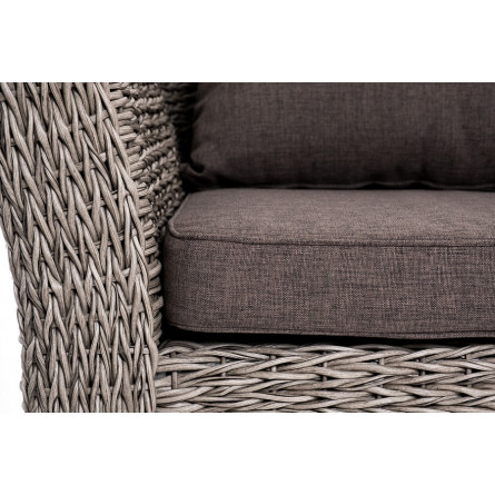 "Капучино Сингл" лаунж-зона из искусственного ротанга (гиацинт), цвет серый