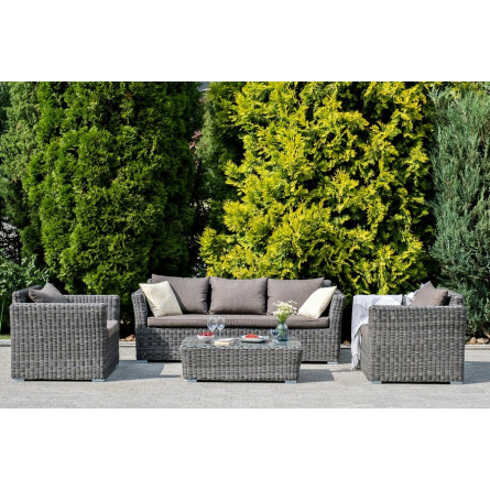 "Капучино Максимал" лаунж-зона из искусственного ротанга (гиацинт), цвет серый