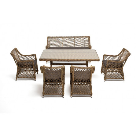 обеденная группа плетеная на 6 персон