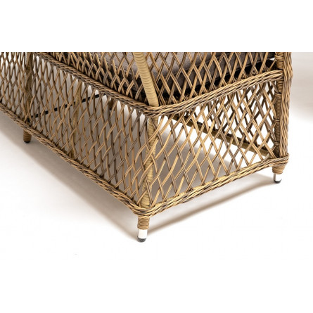 "Катания" обеденная группа плетеная на 6 персон, цвет соломенный