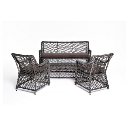 "Асти" лаунж-зона из искусственного ротанга на 4 персоны, цвет графит