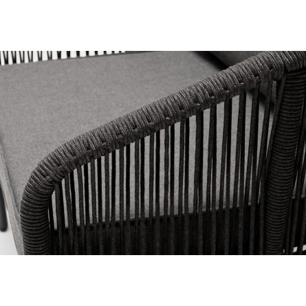 "Канны" модульная угловая лаунж-зона из роупа (веревки), цвет темно-серый