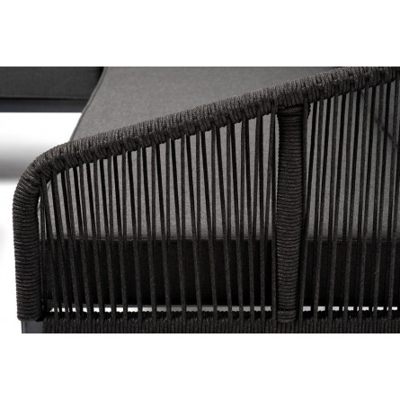 "Канны" модульная угловая лаунж-зона из роупа (веревки), цвет темно-серый