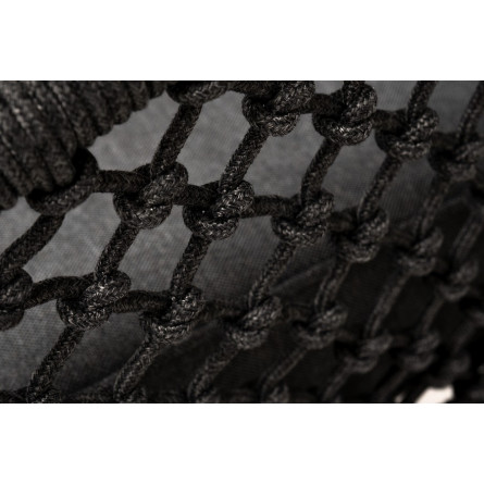 "Канны" кресло из роупа узелкового плетения, основание дуб, роуп темно-серый, ткань серая