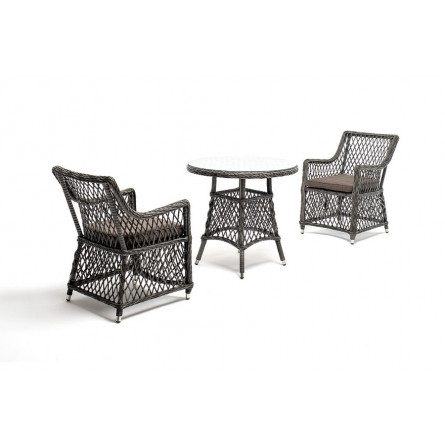 "Эспрессо-80 L" обеденная группа плетеная, цвет графит