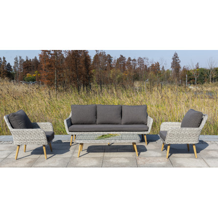 "Прованс" диван из искусственного ротанга трехместный, цвет бежевый